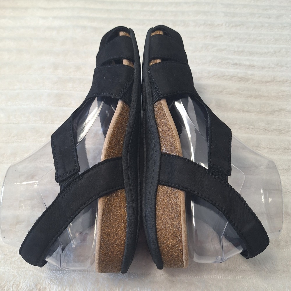 Earth Origins Etbirdine Suede Leather Slingback Sandals Womens 7M Black Granola - Picture 7 of 10